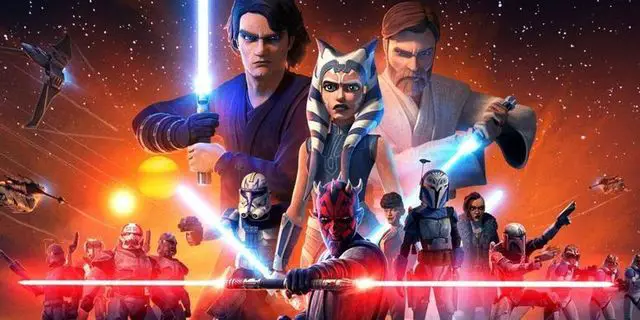 Anakin و Obi-Wan و Ashoka و Maul من Star Wars Clone Wars